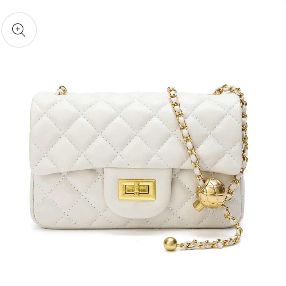 NWOT Tiffany & Fred Quilted Sheepskin Leather Crossbody Bag